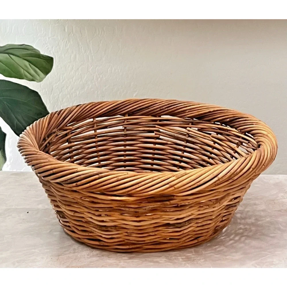 Handwoven Willow Basket Brown 18.5